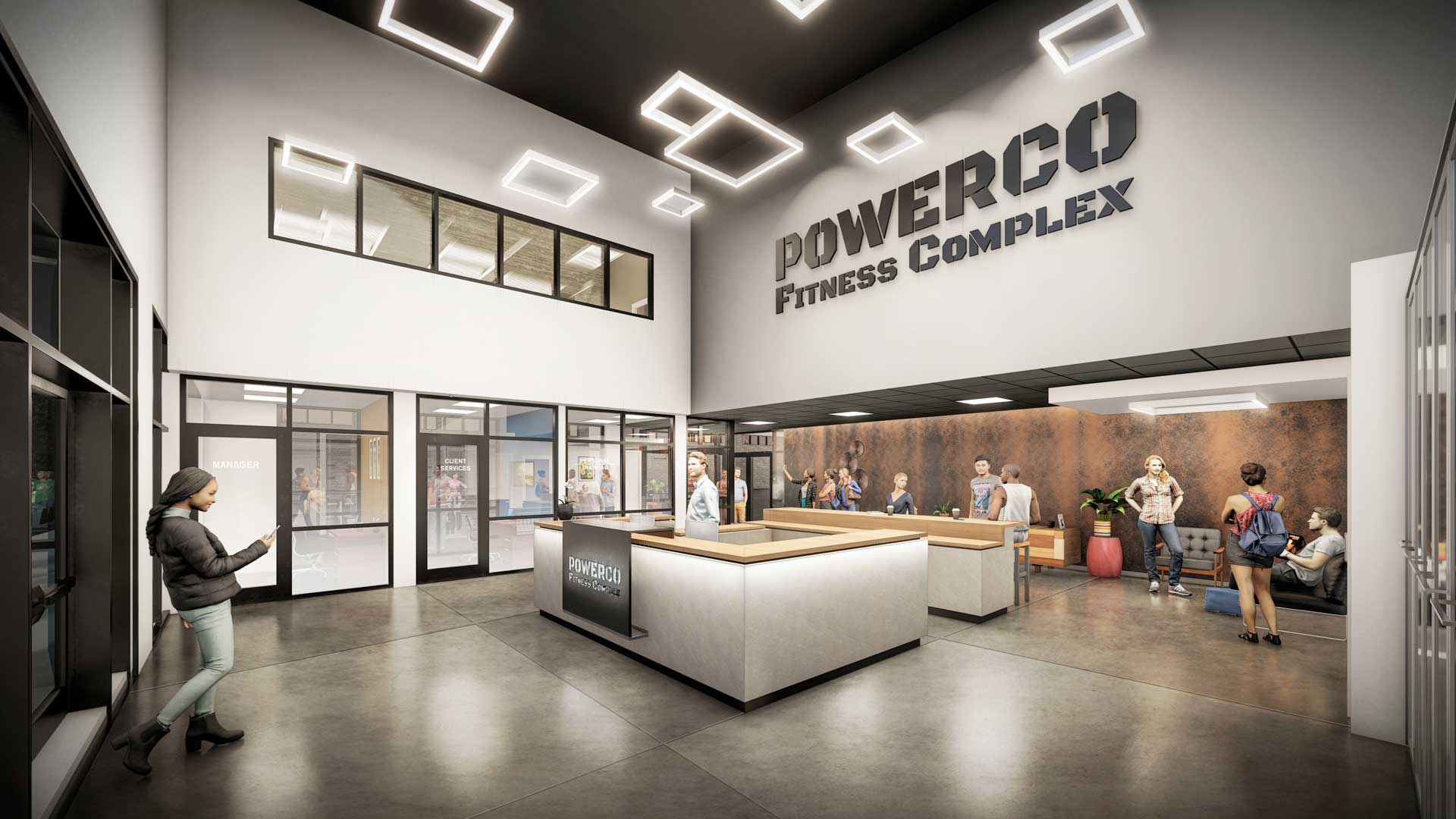 PowerCo Fitness Complex & Event Center Main Lobby